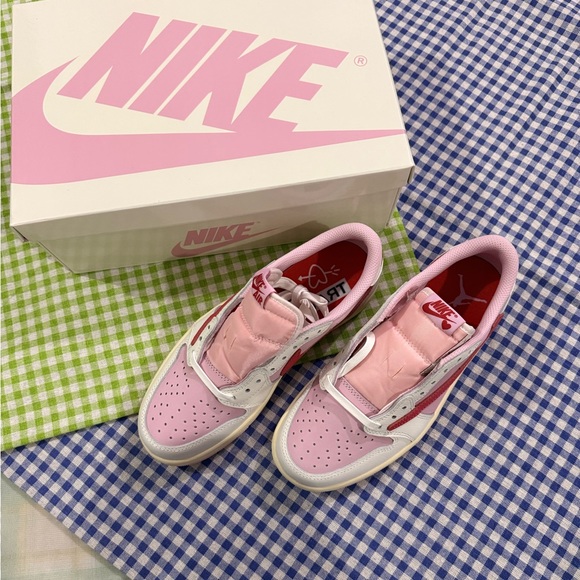 Nike Shoes - Nike Women's White and Pink Sneakers with Red Accents